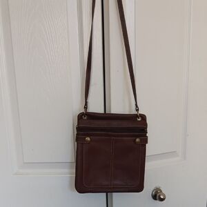 Vtg Fossil Brown Full Grain Soft Leather Crossbody Shoulder Bag